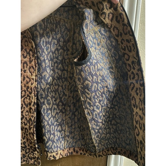 Vintage Coldwater Creek Tapestry Vest Womens  Leopard Print Cheetah Thick Sz M - Picture 11 of 11